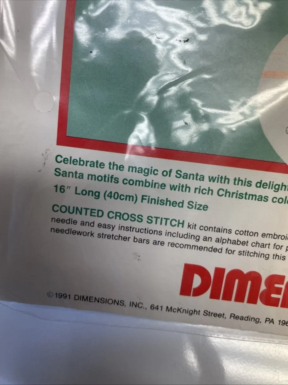Vtg 1991 Santa Collection Stocking Christmas #8410 NOS Counted Cross Stitch Kit